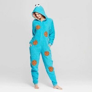 Sesame Street Cookie Monster Adult Onesie Size S/M